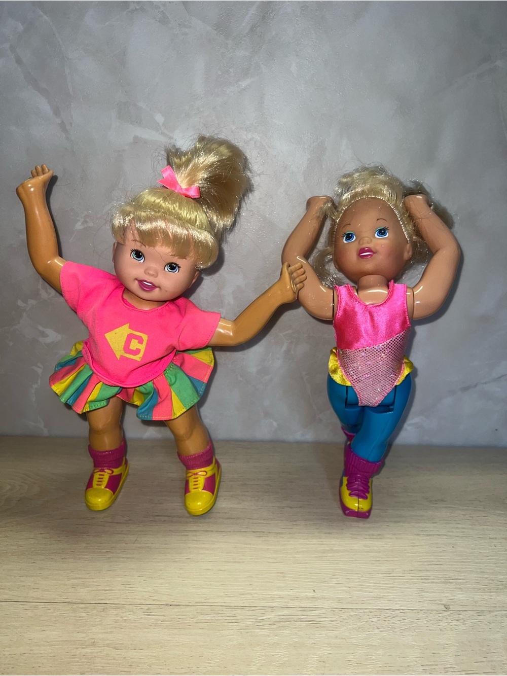 Vintage Toy Biz Casey Cartwheel Cheerleader & Gymnast Jamie Dolls Lot 1987 1988
